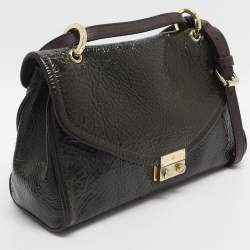 مملوكة مسبقًا حقيبة مالبري نيلي جلد براءات اختراع أخضر للكتف