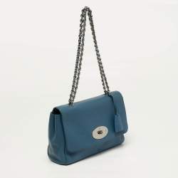 Pre Owned Mulberry Lily Medium Blue Leather Shoulder Bag