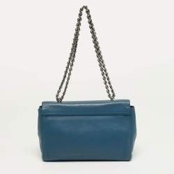 Pre Owned Mulberry Lily Medium Blue Leather Shoulder Bag