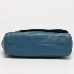 Pre Owned Mulberry Lily Medium Blue Leather Shoulder Bag