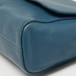 Pre Owned Mulberry Lily Medium Blue Leather Shoulder Bag