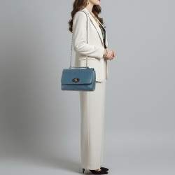 Pre Owned Mulberry Lily Medium Blue Leather Shoulder Bag