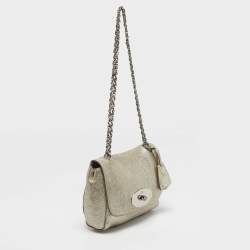 Pre Owned Mulberry Lily Gold Shimmering Leather Crossbody Bag