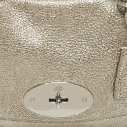 Pre Owned Mulberry Lily Gold Shimmering Leather Crossbody Bag