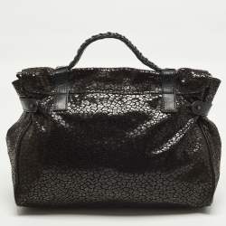 Pre Owned حقيبة مالبري أليكسا كبيرة جلد محبب بني/أسود