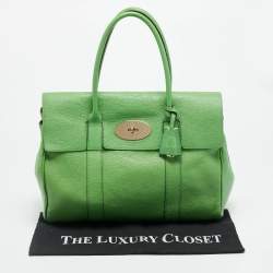 Pre Owned Mulberry Bayswater Light Green Leather Satchel
