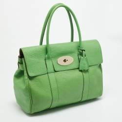 Pre Owned Mulberry Bayswater Light Green Leather Satchel