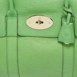 Pre Owned Mulberry Bayswater Light Green Leather Satchel