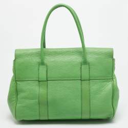 Pre Owned Mulberry Bayswater Light Green Leather Satchel