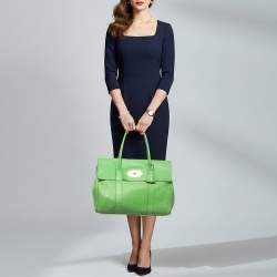 Pre Owned Mulberry Bayswater Light Green Leather Satchel