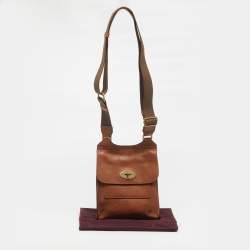 Pre Owned Mulberry Antony Brown Leather Messenger Bag