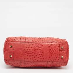 Pre Owned Mulberry Bayswater Red Ostrich Leather Satchel