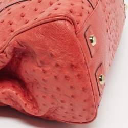 Pre Owned Mulberry Bayswater Red Ostrich Leather Satchel