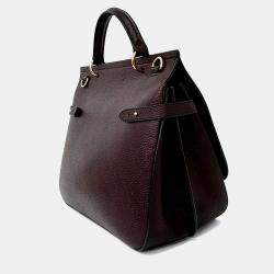 Pre Owned Mulberry Burgundy Leather Amberley Satchel Bag