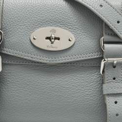 Pre Owned حقيبة يد مالبري اليكسا صغيرة جلد أزرق فاتح مع مقبض علوي