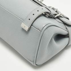 Pre Owned حقيبة يد مالبري اليكسا صغيرة جلد أزرق فاتح مع مقبض علوي