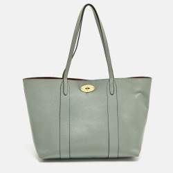 Pre Owned Mulberry Bayswater Light Green Leather Shopper Tote