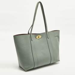 Pre Owned Mulberry Bayswater Light Green Leather Shopper Tote