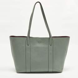 Pre Owned Mulberry Bayswater Light Green Leather Shopper Tote