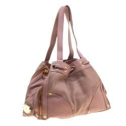 Pre Owned Mulberry Pink Leather Drawstring Tote