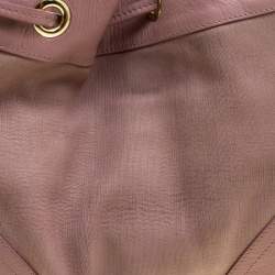 Pre Owned Mulberry Pink Leather Drawstring Tote
