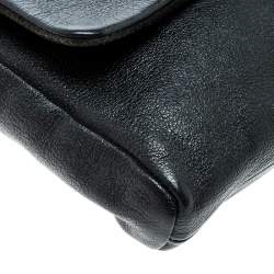 Pre Owned Mulberry Black Leather Push Lock Clutch