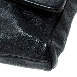 Pre Owned Mulberry Black Leather Push Lock Clutch