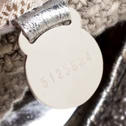 Pre Owned Mulberry Sparkle Grey Woven Fabric Alexa Top Handle Shoulder Bag