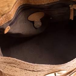 حقيبة ساتشل مالبري أليكسا جلد نقشة الثعبان بنية كبيرة الحجم 