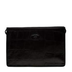 Pre Owned Mulberry Black Crocodile Embossed Clutch