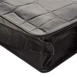 Pre Owned Mulberry Black Crocodile Embossed Clutch