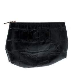 Mulberry Black Croc Embossed Pouch