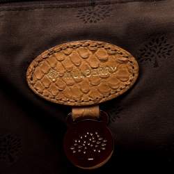 Pre Owned Mulberry Brown Python Embossed Leather Oversized Alexa Satchel