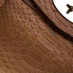 Pre Owned Mulberry Brown Python Embossed Leather Oversized Alexa Satchel