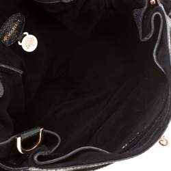 Pre Owned Mulberry Black Suede and Lizard Embossed Leather Alexa Satchel