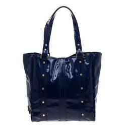 Pre Owned Mulberry Royal Blue Patent Leather Roxanne Tote