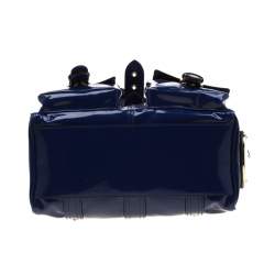 Pre Owned Mulberry Royal Blue Patent Leather Roxanne Tote