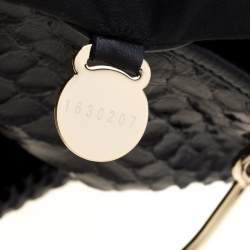 Pre Owned Mulberry Black Python Embossed Leather Hetty Tote
