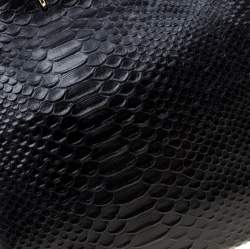 Pre Owned Mulberry Black Python Embossed Leather Hetty Tote