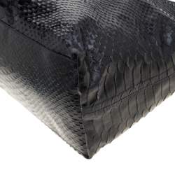 Pre Owned Mulberry Black Python Embossed Leather Hetty Tote