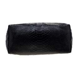 Pre Owned Mulberry Black Python Embossed Leather Hetty Tote