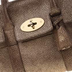 Mulberry Metallic Gold Grain Leather Small Heritage Bayswater Satchel