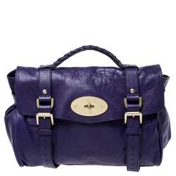 Mulberry Purple Leather Alexa Shoulder Bag