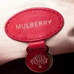 Pre Owned Mulberry Red Croc Embossed Calfhair Alexa Satchel