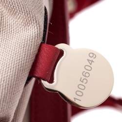 Pre Owned Mulberry Red Croc Embossed Calfhair Alexa Satchel