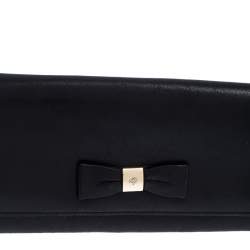 Mulberry Black Leather Bow Continental Wallet