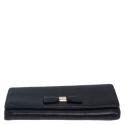 Mulberry Black Leather Bow Continental Wallet