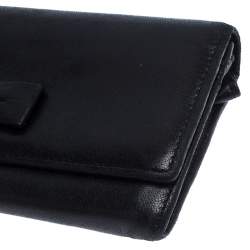 Mulberry Black Leather Bow Continental Wallet