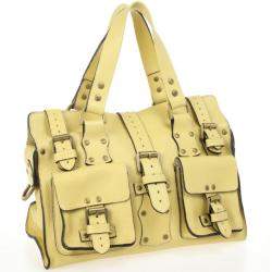 Pre Owned Mulberry Pale Yellow Leather Roxanne Satchel