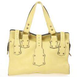 Pre Owned Mulberry Pale Yellow Leather Roxanne Satchel
